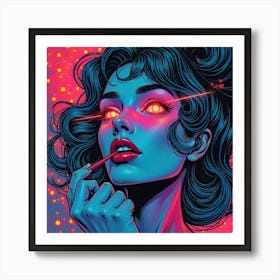 Neon Girl Art Print