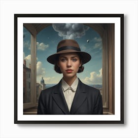 Woman In A Hat 13 Art Print