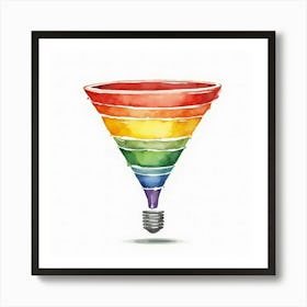 Watercolor Marketing Funnel Illustrations With Bright Colors And Clear Stages 1 Art Print