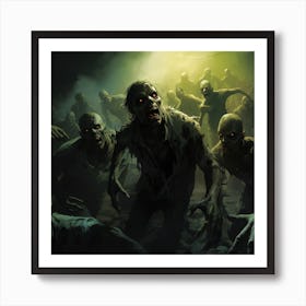 Zombies In The Dark 1 Art Print