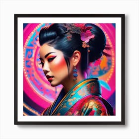 Asian Woman In Kimono 1 Poster