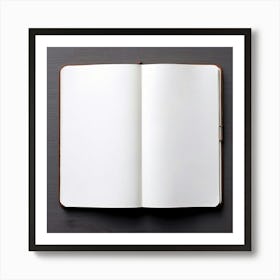 Mock Up Blank Pages Open Book Spread Unmarked Writable Notebook Journal White Clean Min Art Print