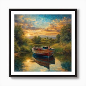 BB Borsa  Sunset & Boat Art Print