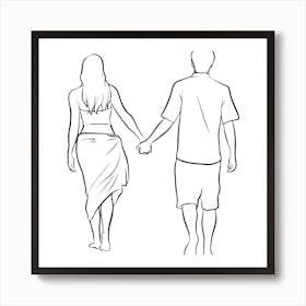 Couple Holding Hands Art Print