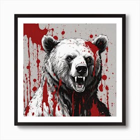Bloody Bear Art Print