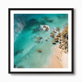 Swimmers Beach Aerial Art Print