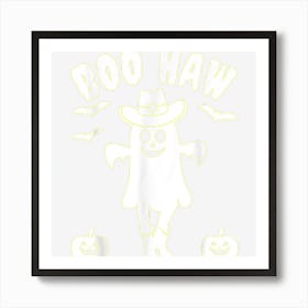 Boo Haw Spooky Ghost Western Girls Halloween Cowgirl Art Print