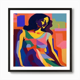 Woman Sitting On A Chair Art Print