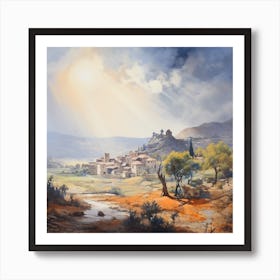 Tuscan Tranquility: A Dance of Water and Oil Art Print