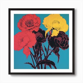 Scabiosa 3 Pop Art Illustration Square Art Print