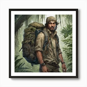 Man In The Jungle Art Print