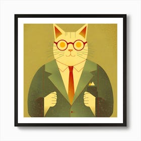 Business Cat Art Print