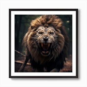 Lion In The Forest 4 Art Print