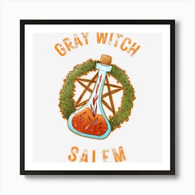 Gray Witch Salem Apothecary Potion Autumn Halloween Art Print