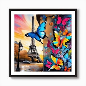 Butterflies In Paris 4 Art Print