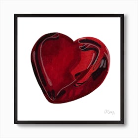 Red Glass Heart Art Print
