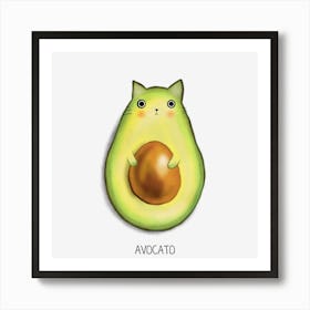 Avocado Cat Art Print