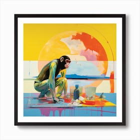 Monkey Painting Art Print