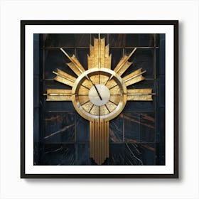 Art Deco Clock Art Print