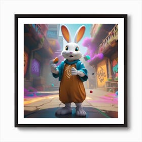 Rabbit In The City 1 Art Print