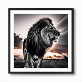 Lion At Sunset 7 Art Print