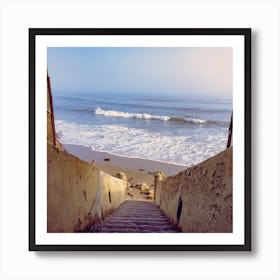 Beach Steps Square Art Print