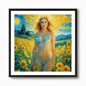 Sunflower Girl ch Art Print