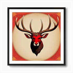 Deer Head 59 Art Print