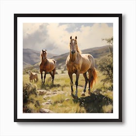 Equestrian Elegance: Sunlit Grazing Art Print