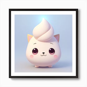 Cute Kawaii Cat Art Print