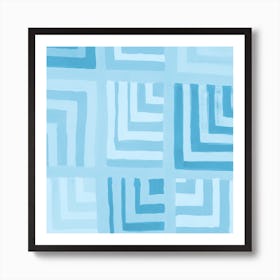 Painted Color Block Squares In Mint Art Print