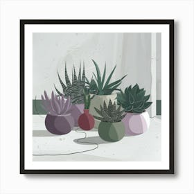 Potted Succulents 1 Poster