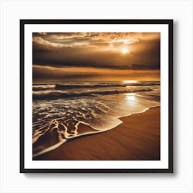 Sunset On The Beach 711 Art Print