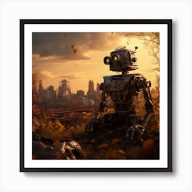 Robot In A Post apocalyptic world 1 Art Print