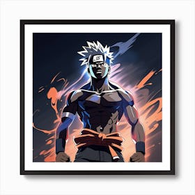 Black anime man Art Print