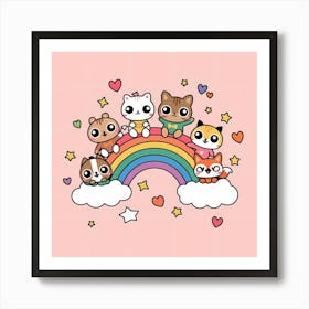 Rainbow Cats Poster