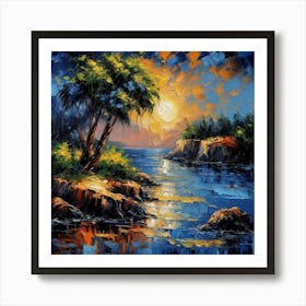 Sunset By The Sea Art Print