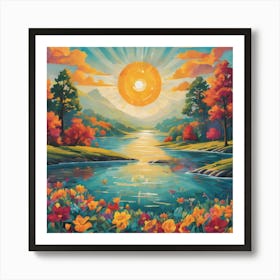 an image that conveys a message of hope and optimism, depicting scenes of progress, renewal, or a brighter future Useing uplifting imagery, vibrant colors, and positive symbolism to inspire viewers and instill a sense of optimism in the midst of challenges. Art Print