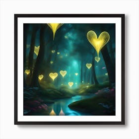 Hearts In The Forest Art Print