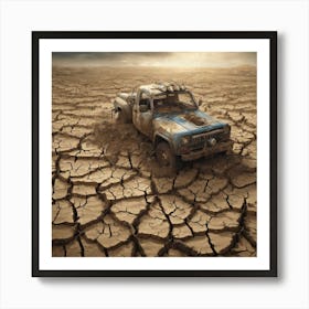 Truck In The Desert Art Print