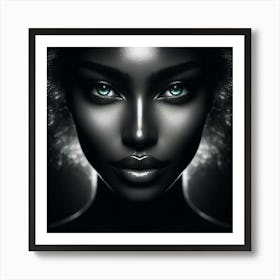 Black Woman With Green Eyes 11 Art Print