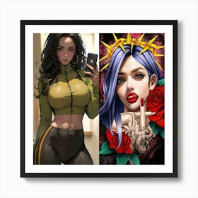 Tattooed Girl Art Print