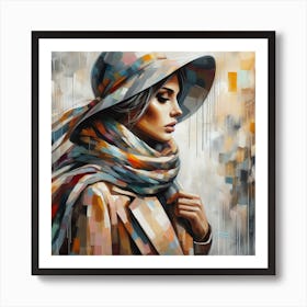 Woman In Hat Art Print