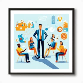 Businessman In A Meeting Art Print