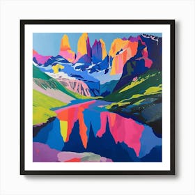 Abstract Travel Collection Torres Del Paine National Park Chile 1 Art Print