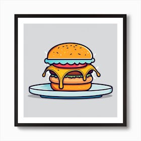 Cartoon Burger 12 Art Print