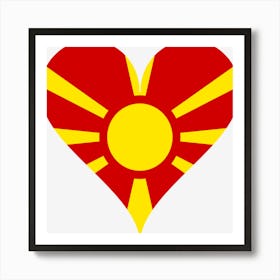 Heart Flag Macedonia Love National Flag Art Print