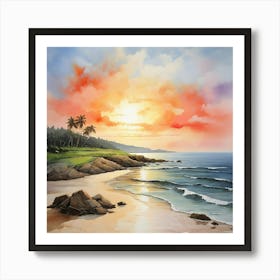 Sunset On The Beach 19 Art Print