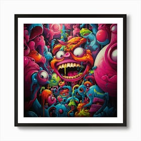 Monsters Graffiti Art Art Print