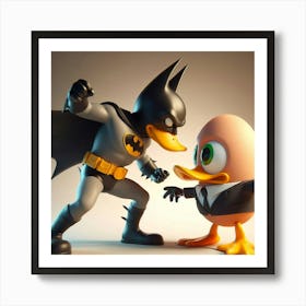 Batman and Egghead Art Print